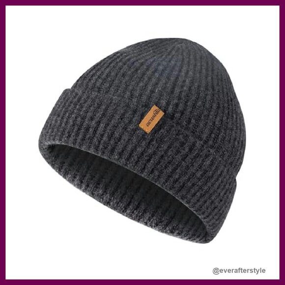 100% Merino Wool Cuff Beanie Unisex Winter Hat Classic Minimal Cozy main image 4